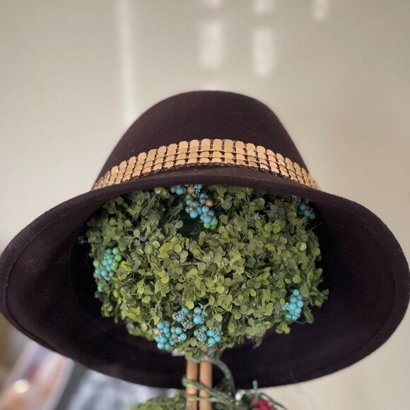 Accented Brown Wool Hat - Picture 8 of 12